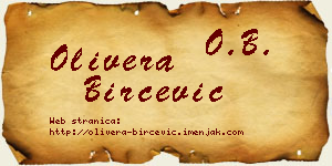 Olivera Birčević vizit kartica